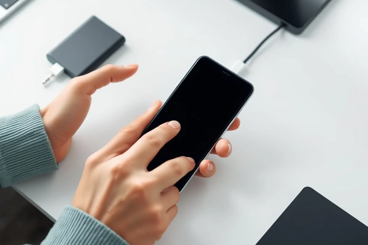 A close-up of a budget smartphone screen showing a clean home screen