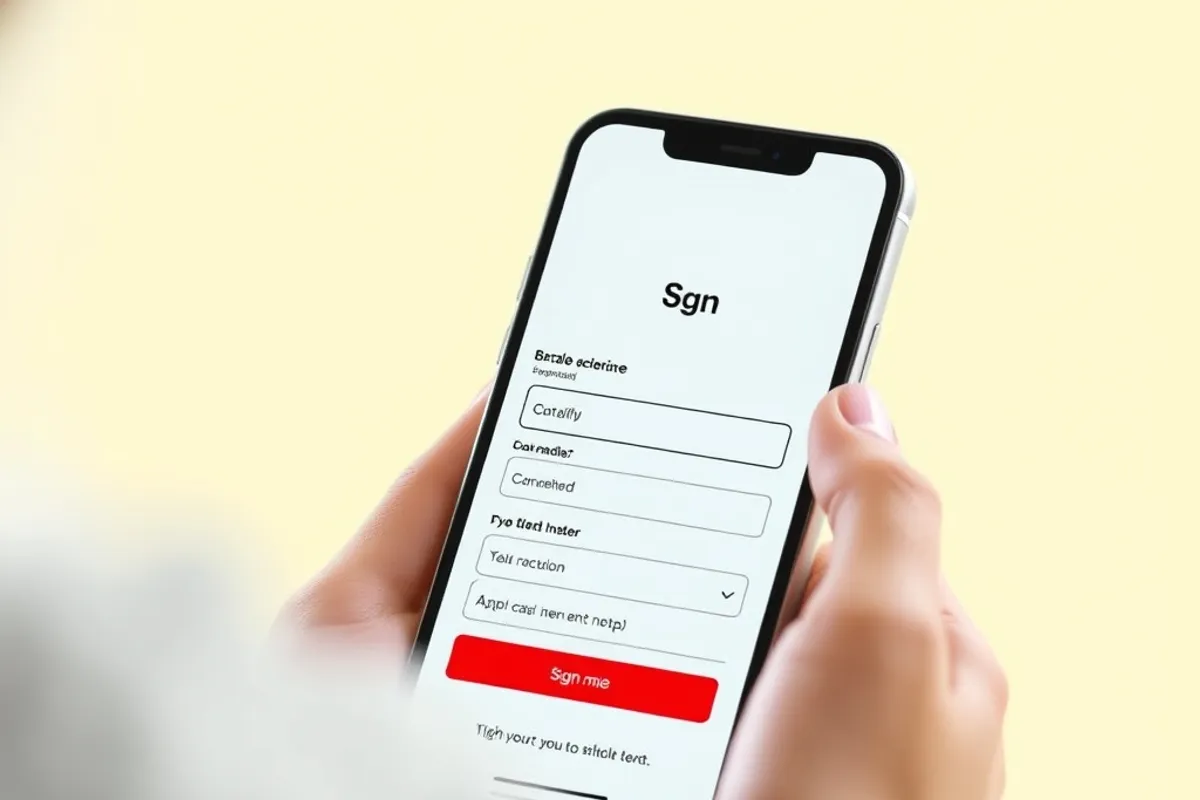 A short checkout form on a phone with a clear call to action