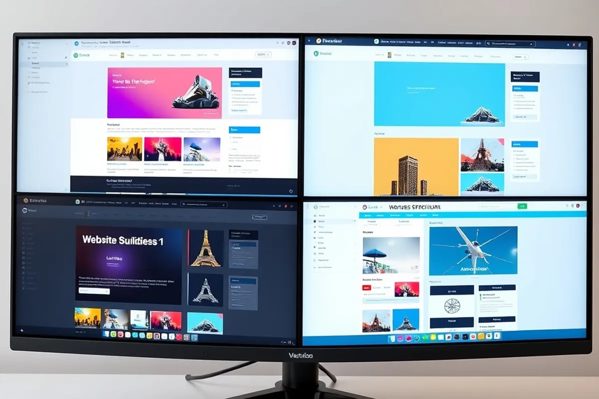 A person building a website layout in a no-code editor